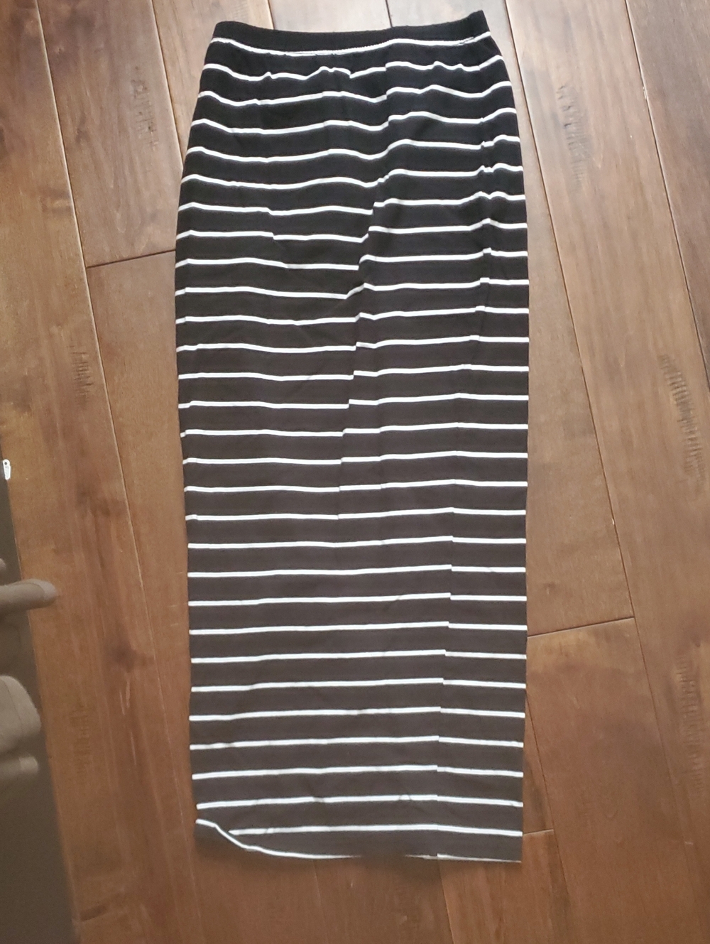 Striped Black and White Pencil Midi Skirt - Women Size Small